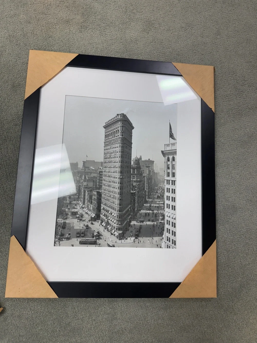 Framed Black and White Flatiron Building Print - Home Accents
